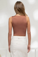 Load image into Gallery viewer, Reversible Sleeveless Fitted Crop Top - Dusty Brick