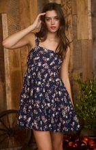 Load image into Gallery viewer, Floral Tiered Mini Dress - Blue