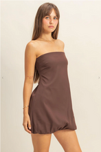 Load image into Gallery viewer, Blouson Mini Dress - Chocolate