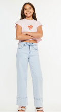 Load image into Gallery viewer, High Rise Crop Wide Leg Light Wash Denim - Youth