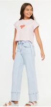 Load image into Gallery viewer, High Rise Crop Wide Leg Light Wash Denim - Youth