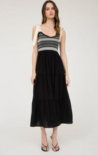 Load image into Gallery viewer, Embroider Detail Ribbon Strap Maxi - Black
