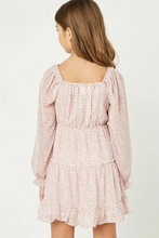 Load image into Gallery viewer, Smocked Square Neck Floral Mini Dress Pink - Youth