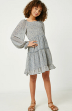 Load image into Gallery viewer, Smocked Square Neck Floral Mini Dress Blue - Youth