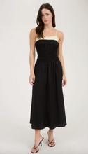 Load image into Gallery viewer, Contrast Spaghetti Strap Black Midi Dress