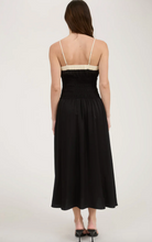 Load image into Gallery viewer, Contrast Spaghetti Strap Black Midi Dress