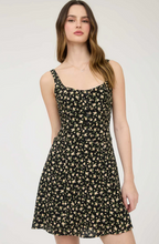Load image into Gallery viewer, Floral Half Button Down Mini Dress - Black