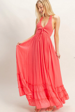 Load image into Gallery viewer, Halter Neck Smocked Maxi - Coral