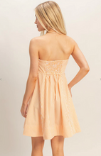 Load image into Gallery viewer, Striped Strapless A-Line Dress - Orange