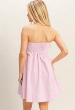Load image into Gallery viewer, Striped Strapless A-Line Dress - Pink