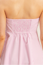 Load image into Gallery viewer, Striped Strapless A-Line Dress - Pink