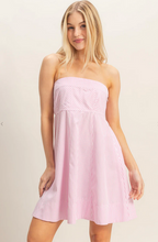 Load image into Gallery viewer, Striped Strapless A-Line Dress - Pink
