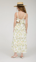 Load image into Gallery viewer, Floral Tiered Ruffle Tie Back Midi Dress - Yellow Multi