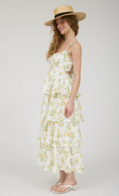Load image into Gallery viewer, Floral Tiered Ruffle Tie Back Midi Dress - Yellow Multi