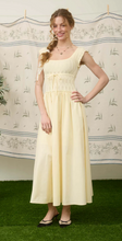 Load image into Gallery viewer, Mixed Media Midi Dress - Butter Yellow