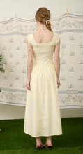 Load image into Gallery viewer, Mixed Media Midi Dress - Butter Yellow