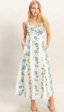 Load image into Gallery viewer, Floral V-Neck Cami Dress - Blue