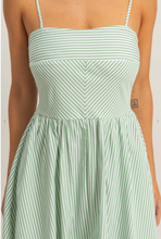 Load image into Gallery viewer, Striped Spaghettie Strap Dress - Green
