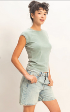 Load image into Gallery viewer, Mineral Wash Raglan Short Sleeve - Sage Green