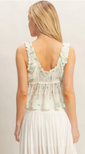 Load image into Gallery viewer, Ruffled Swiss Dot Peplum Top - Green