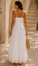 Load image into Gallery viewer, Amalfi Tiered Eyelet Maxi - White