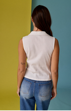 Load image into Gallery viewer, Sleeveless Collared Knit Top - Ivory