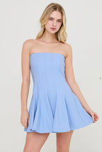 Load image into Gallery viewer, Godet Strapless Dress - Blue