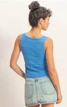 Load image into Gallery viewer, Textured Sleeveless Scoop Neck - Blue