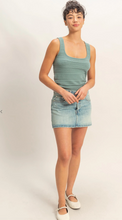 Load image into Gallery viewer, Textured Sleeveless Scoop Neck - Dusty Green
