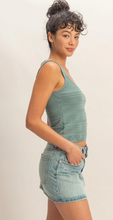 Load image into Gallery viewer, Textured Sleeveless Scoop Neck - Dusty Green