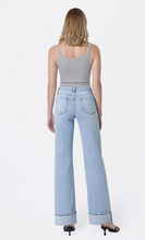 Load image into Gallery viewer, High Rise Cuffed Wide Leg Denim