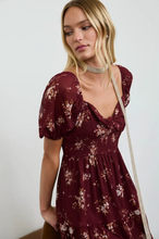 Load image into Gallery viewer, Floral Sweetheart Tiered Midi Dress - Burgundy