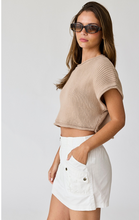 Load image into Gallery viewer, Cropped Rib Knit Top - Taupe