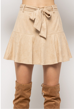 Load image into Gallery viewer, Suede Ruffle Mini Skort