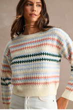 Load image into Gallery viewer, Textured Multi-Color Stripe Sweater