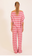Load image into Gallery viewer, Striped One Shoulder Lounge Top - Pink