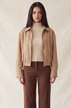 Load image into Gallery viewer, Drop Shoulder Bomber Jacket - Taupe