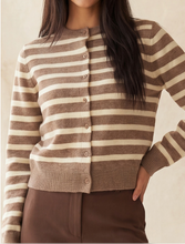 Load image into Gallery viewer, Stripe Crewneck Sweater - Mocha/Cream