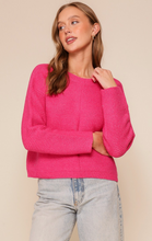 Load image into Gallery viewer, Relaxed Crewneck Knit Sweater - Fuschia