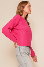 Load image into Gallery viewer, Relaxed Crewneck Knit Sweater - Fuschia