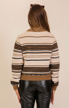 Load image into Gallery viewer, Striped Cozy Knit Sweater - Cream Brown Multi