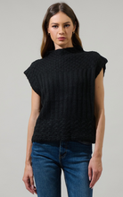 Load image into Gallery viewer, Mix Texture Mock Neck Sweater - Black