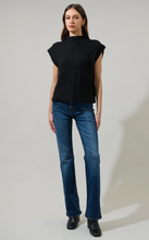 Load image into Gallery viewer, Mix Texture Mock Neck Sweater - Black