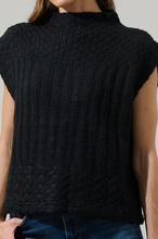 Load image into Gallery viewer, Mix Texture Mock Neck Sweater - Black