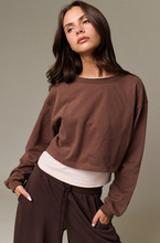 Load image into Gallery viewer, Layered Long Sleeve Sweater - Brown/Pink