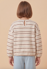 Load image into Gallery viewer, Textured Stitch Detail Long Sleeve Ivory Multi - Youth
