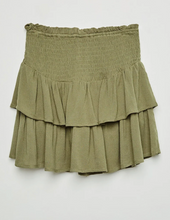 Load image into Gallery viewer, Smocked Tiered Skirt Olive - Youth