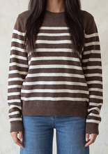 Load image into Gallery viewer, Long Sleeve Striped Sweater - Brown/Cream