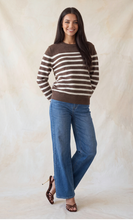 Load image into Gallery viewer, Long Sleeve Striped Sweater - Brown/Cream