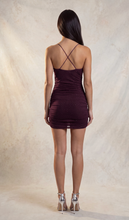 Load image into Gallery viewer, Sweetheart Neck Studded Mesh Dress - Plum